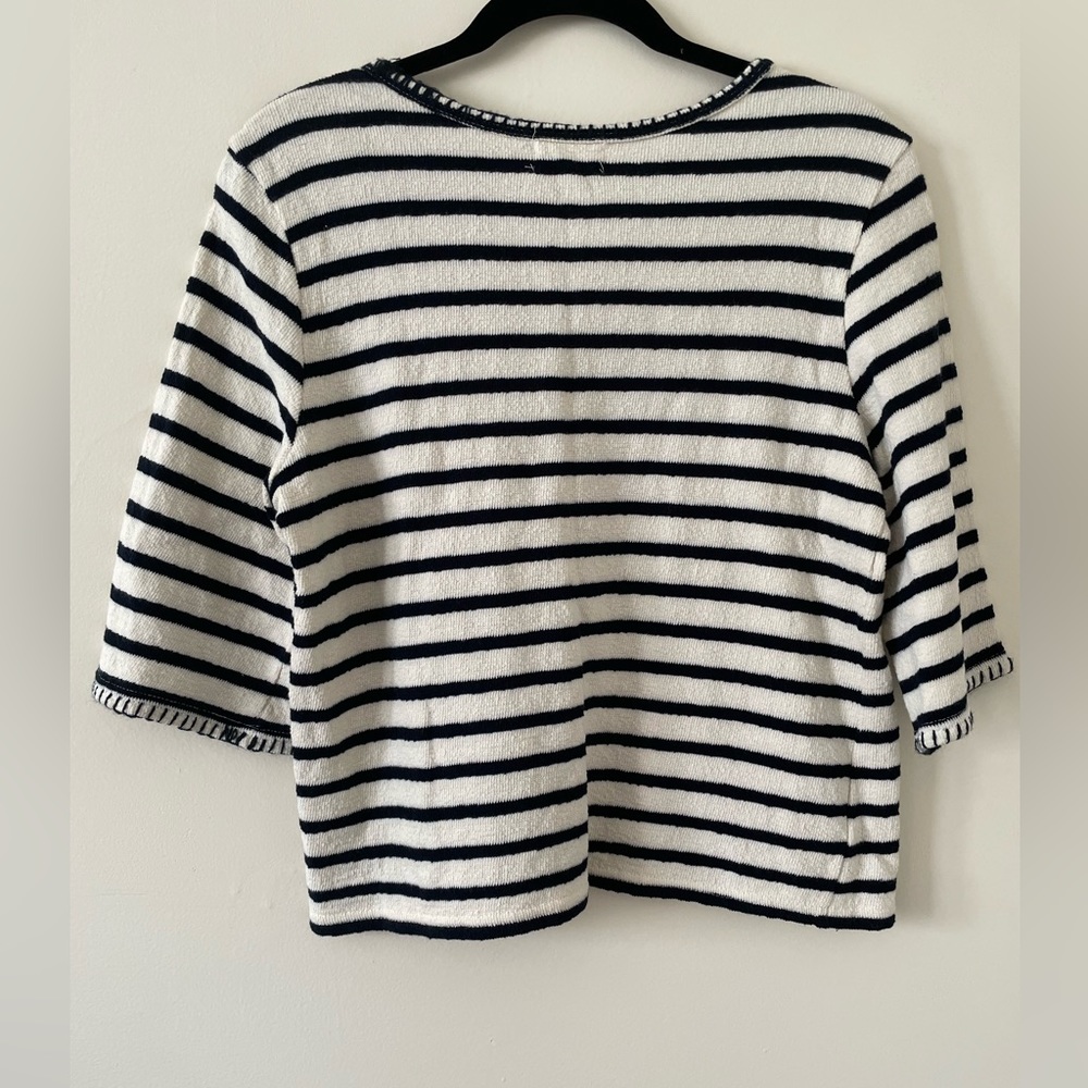 Mello Day Boxy Cropped Cotton Striped Shirt - Picture 4 of 6
